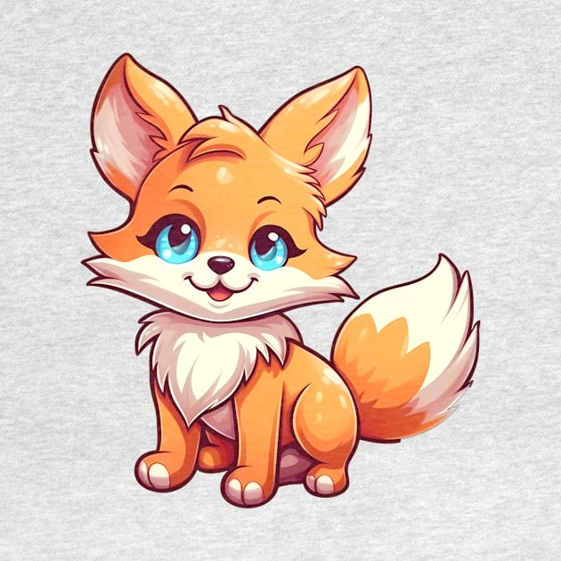 cute and mischievous fox with a fluffy tail by Ginstore